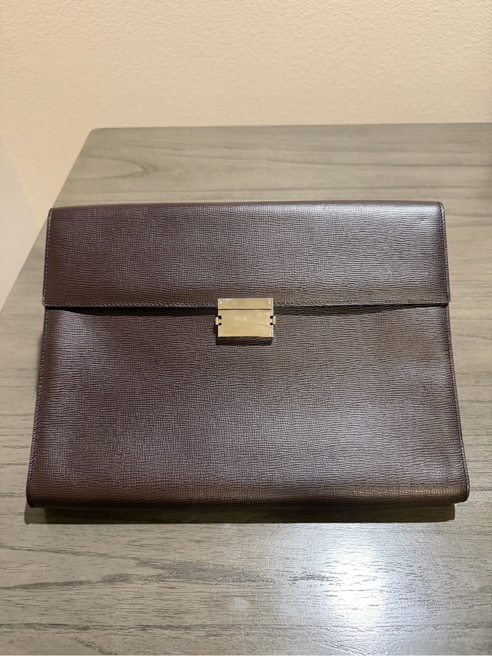 Loewe Brown Leather Envelope Clutch
